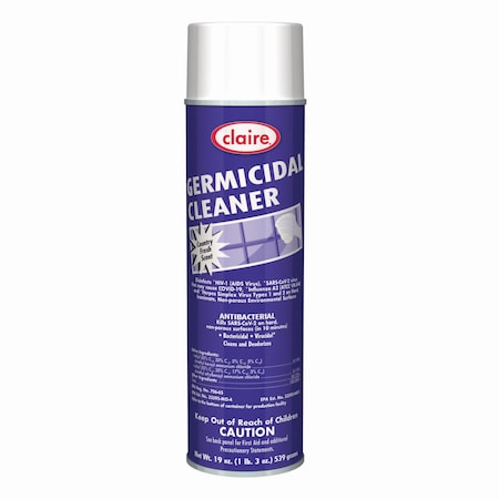 Claire Germicidal Cleaner, Country Fresh Scent, 19 oz Aerosol Spray, 12PK CL876